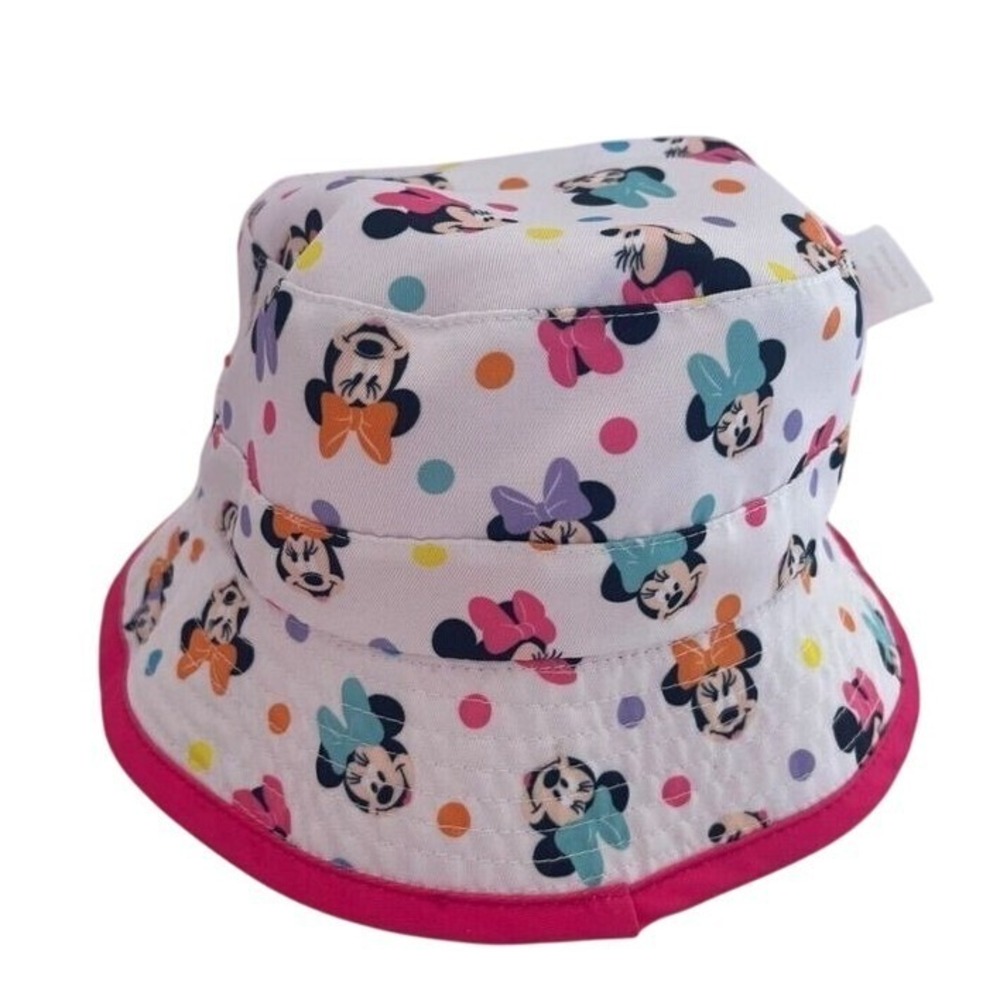 Disney Junior Minnie Bucket Reversible Sun Hat Pink Travel Vacation Parks